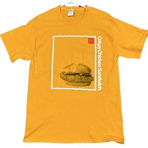 Mc Donald crispy chicken sandwich shirts medium yellow